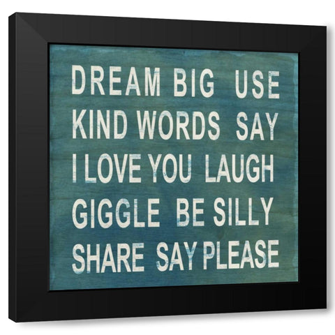 Dream Big Black Modern Wood Framed Art Print by Studio, Sd Graphics