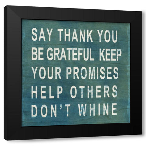 Say Thank You Black Modern Wood Framed Art Print with Double Matting by Studio, Sd Graphics