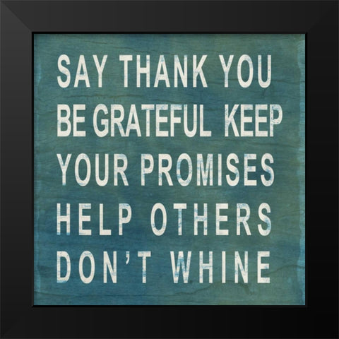 Say Thank You Black Modern Wood Framed Art Print by Studio, Sd Graphics