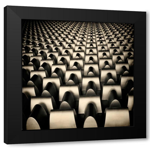 Industrial Square I Black Modern Wood Framed Art Print with Double Matting by Rodriguez, Jairo