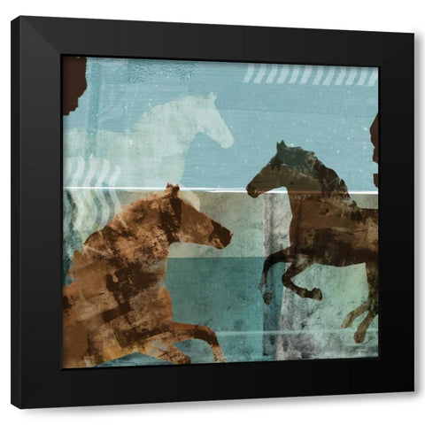 Around the Stable II Black Modern Wood Framed Art Print by Meneely, Dan