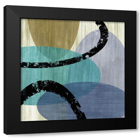 Elastic Blue III Black Modern Wood Framed Art Print by Marcon, Michael