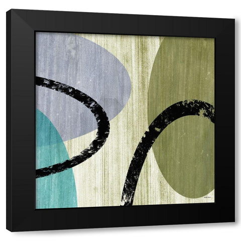 Elastic Blue V Black Modern Wood Framed Art Print with Double Matting by Marcon, Michael