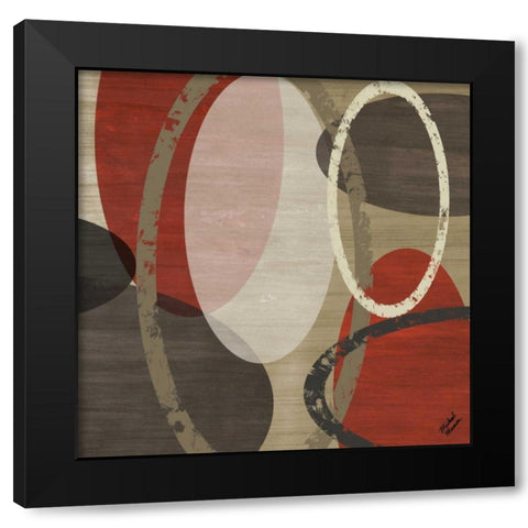Elastic Red I Black Modern Wood Framed Art Print by Marcon, Michael