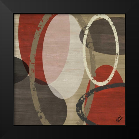 Elastic Red I Black Modern Wood Framed Art Print by Marcon, Michael