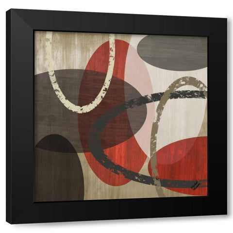 Elastic Red II Black Modern Wood Framed Art Print by Marcon, Michael