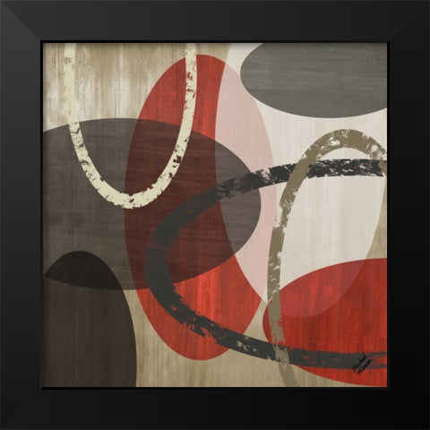 Elastic Red II Black Modern Wood Framed Art Print by Marcon, Michael