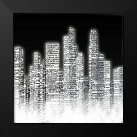 Black and White City I Black Modern Wood Framed Art Print by Studio, Sd Graphics