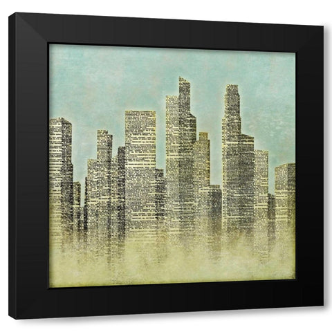 The City I Black Modern Wood Framed Art Print with Double Matting by SD Graphics Studio