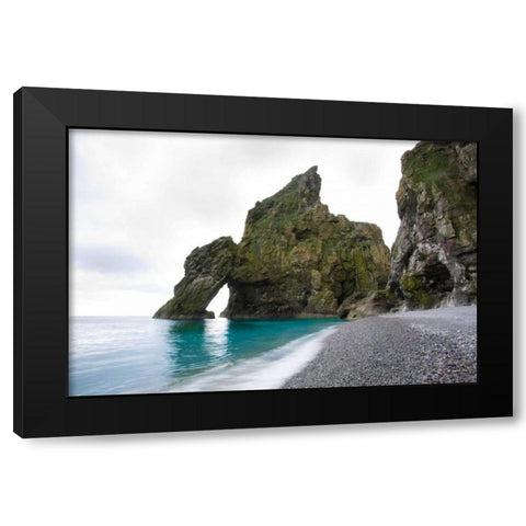 Beach Cave Black Modern Wood Framed Art Print with Double Matting by Coppel, Anna