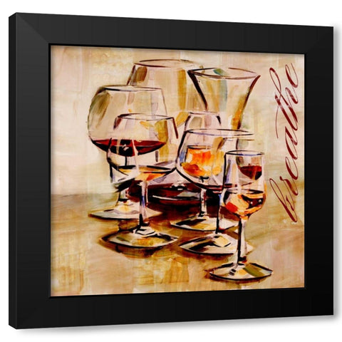 Breathe Black Modern Wood Framed Art Print by French-Roussia, Heather A.