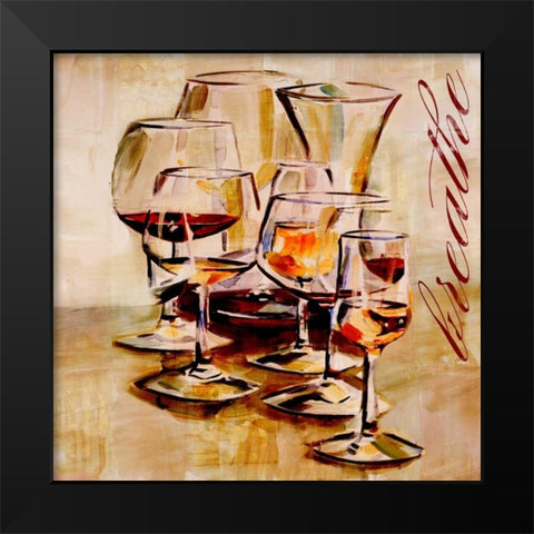 Breathe Black Modern Wood Framed Art Print by French-Roussia, Heather A.