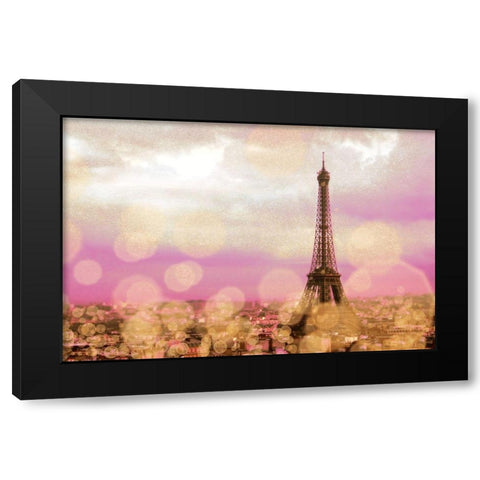 Paris Sparkles Black Modern Wood Framed Art Print with Double Matting by Navas, Emily