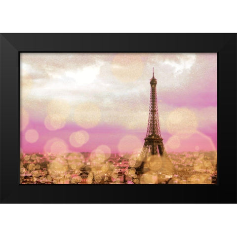 Paris Sparkles Black Modern Wood Framed Art Print by Navas, Emily
