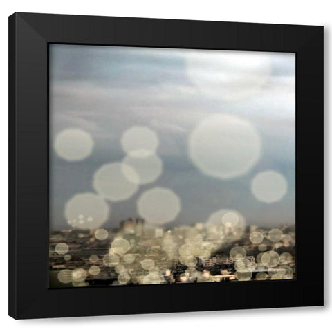 City of Lights Square I Black Modern Wood Framed Art Print with Double Matting by Navas, Emily