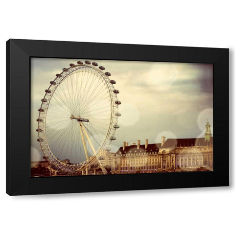 London Ferris Wheel Black Modern Wood Framed Art Print with Double Matting by Navas, Emily
