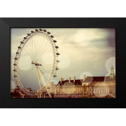 London Ferris Wheel Black Modern Wood Framed Art Print by Navas, Emily