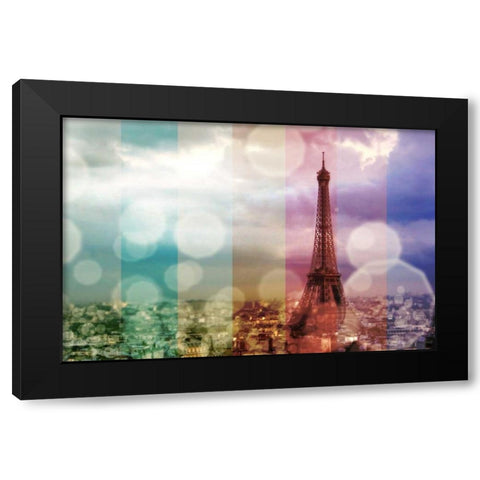 Paris in Lights Black Modern Wood Framed Art Print by Navas, Emily