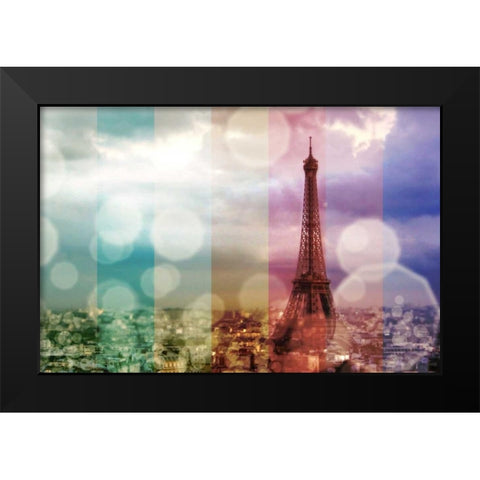Paris in Lights Black Modern Wood Framed Art Print by Navas, Emily