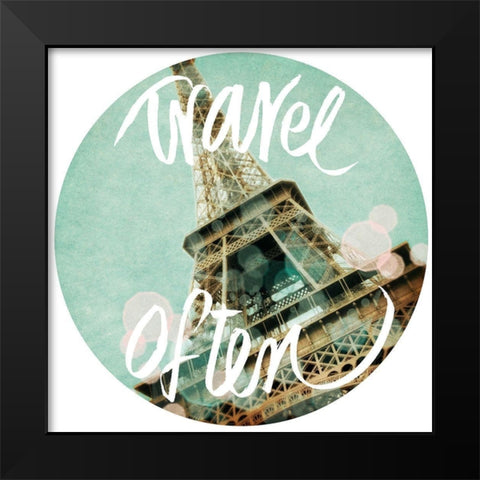 Travel Often Black Modern Wood Framed Art Print by Navas, Emily