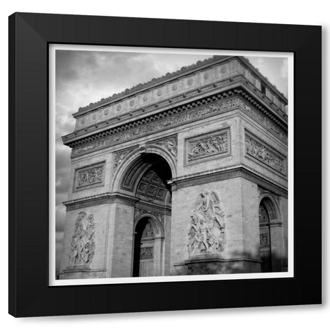 Arc de Triomphe Black Modern Wood Framed Art Print with Double Matting by Navas, Emily