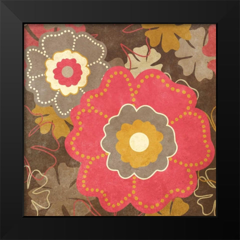 Fun Flowers I Black Modern Wood Framed Art Print by Studio, Sd Graphics