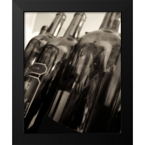 Open Bottles I Black Modern Wood Framed Art Print by French-Roussia, Heather A.