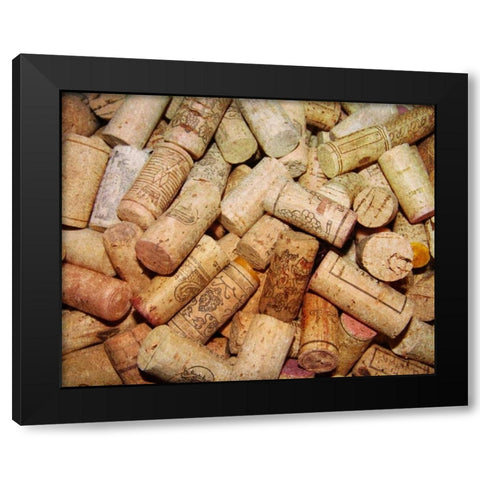 Corks I Black Modern Wood Framed Art Print by French-Roussia, Heather A.