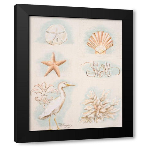 Sandy Shore I Black Modern Wood Framed Art Print with Double Matting by Hakimipour, Tiffany