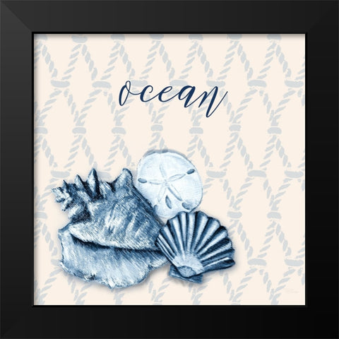 Ocean Waves I Black Modern Wood Framed Art Print by Hakimipour, Tiffany