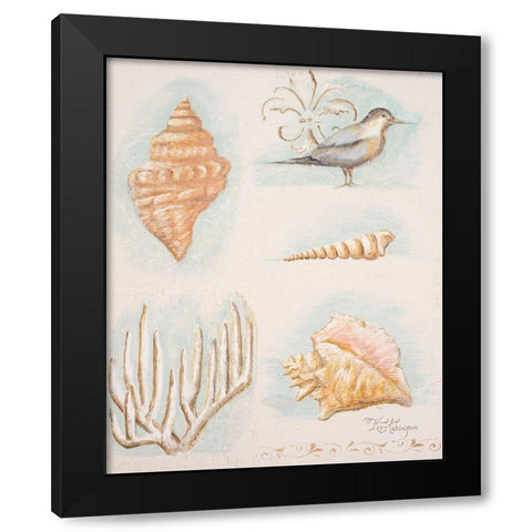 Sandy Shore II Black Modern Wood Framed Art Print with Double Matting by Hakimipour, Tiffany