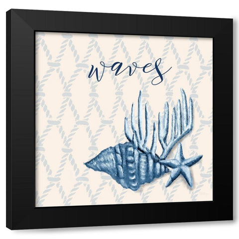 Ocean Waves II Black Modern Wood Framed Art Print by Hakimipour, Tiffany