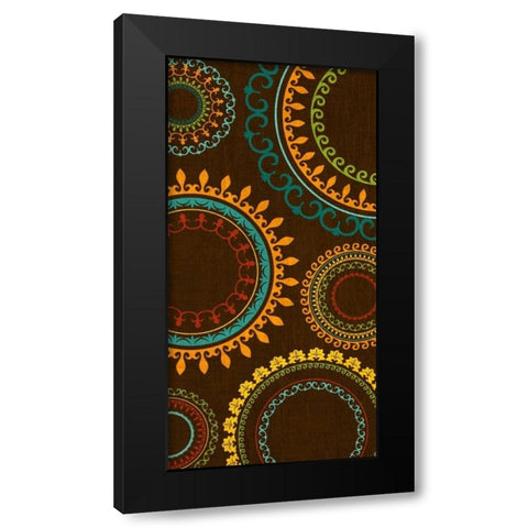 New Suzani Panel II Black Modern Wood Framed Art Print by SD Graphics Studio