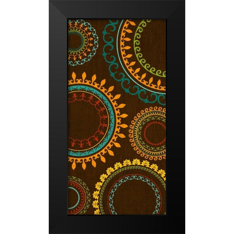 New Suzani Panel II Black Modern Wood Framed Art Print by SD Graphics Studio
