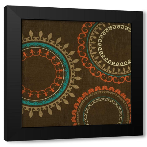 Chocolate Suzani II Black Modern Wood Framed Art Print with Double Matting by Studio, Sd Graphics