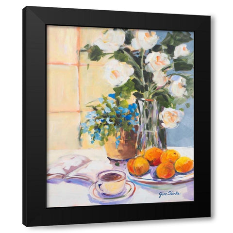 Morning Rose I Black Modern Wood Framed Art Print by Slivka, Jane