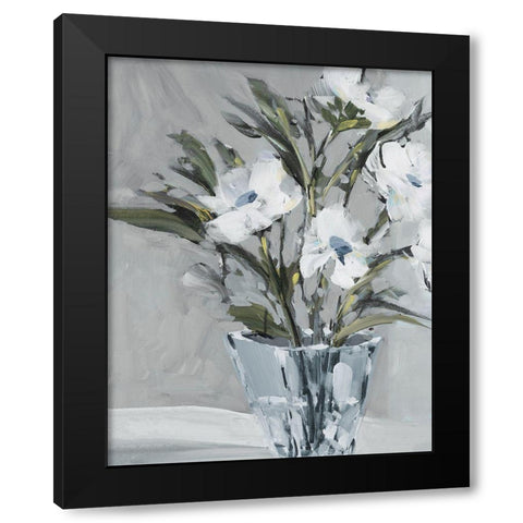 Evening Flowers Black Modern Wood Framed Art Print by Slivka, Jane