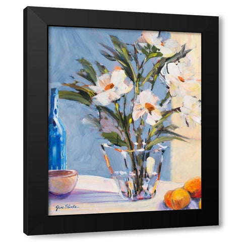 Morning Rose II Black Modern Wood Framed Art Print by Slivka, Jane