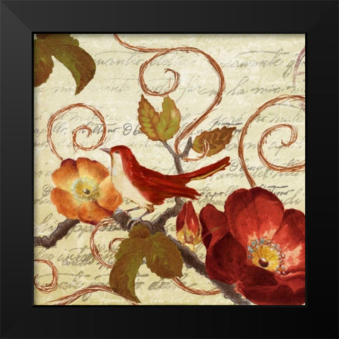 Avian on Red I Black Modern Wood Framed Art Print by Loreth, Lanie