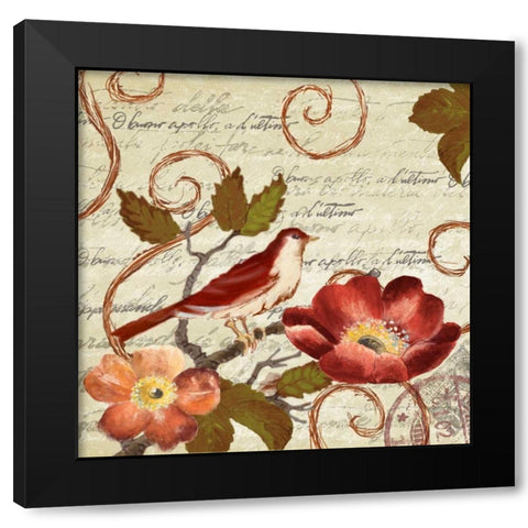 Avian on Red II Black Modern Wood Framed Art Print by Loreth, Lanie