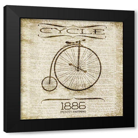 CYCLE 1886 Black Modern Wood Framed Art Print by SD Graphics Studio