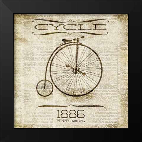 CYCLE 1886 Black Modern Wood Framed Art Print by SD Graphics Studio
