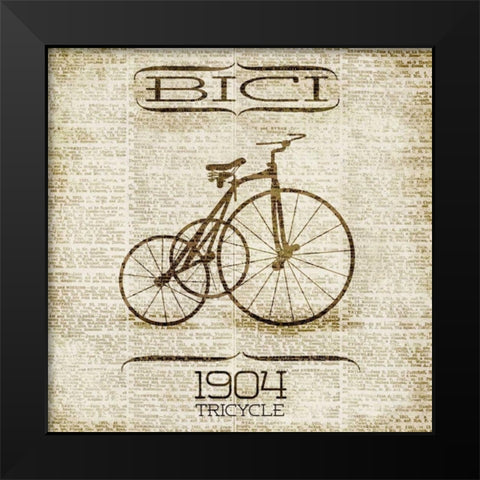 BICI 1904 Black Modern Wood Framed Art Print by SD Graphics Studio