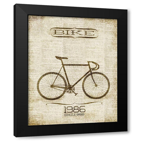 Bike 1986 Black Modern Wood Framed Art Print with Double Matting by Studio, Sd Graphics