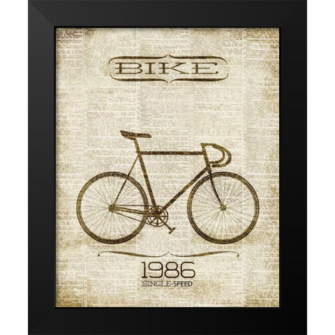 Bike 1986 Black Modern Wood Framed Art Print by Studio, Sd Graphics