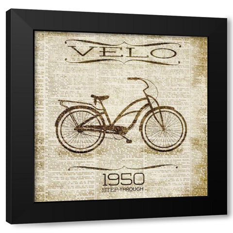 VELO 1950 Black Modern Wood Framed Art Print by SD Graphics Studio