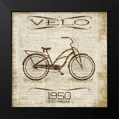 VELO 1950 Black Modern Wood Framed Art Print by SD Graphics Studio