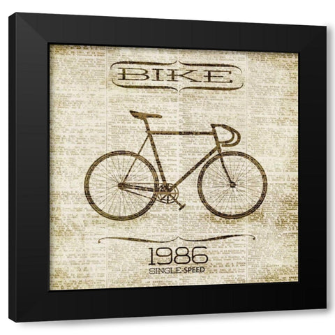 Bike 1986 Black Modern Wood Framed Art Print with Double Matting by Studio, Sd Graphics