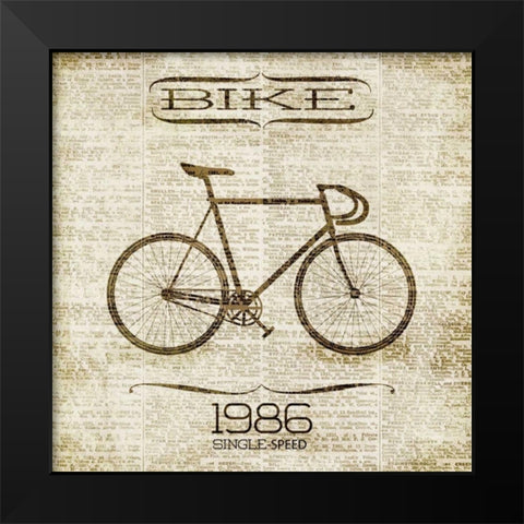 Bike 1986 Black Modern Wood Framed Art Print by Studio, Sd Graphics