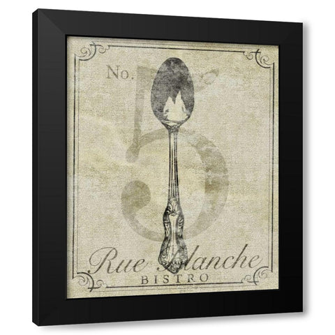 French Vintage Bistro Black Modern Wood Framed Art Print with Double Matting by SD Graphics Studio